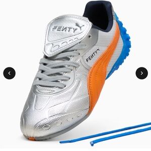 Fenty Women's Silver and Orange Sneakers